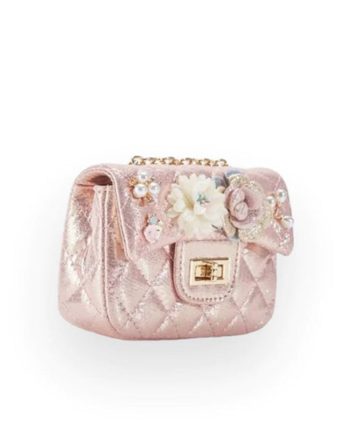 DOE A DEAR | Floral Shiny Quilted Purse | Pink