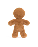 Brown plush teddy bear viewed from the back, with a round head, soft fuzzy texture, and visible arms and legs.