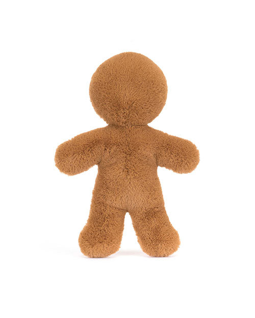 Brown plush teddy bear viewed from the back, with a round head, soft fuzzy texture, and visible arms and legs.
