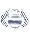 SHADE CRITTERS | Girls Lace Up Cropped Rashguard Swim | Nautical Stripe