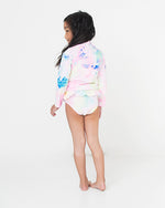 SHADE CRITTERS | Girls Rashguard Set w/ Ruffle | Neon Tie Dye