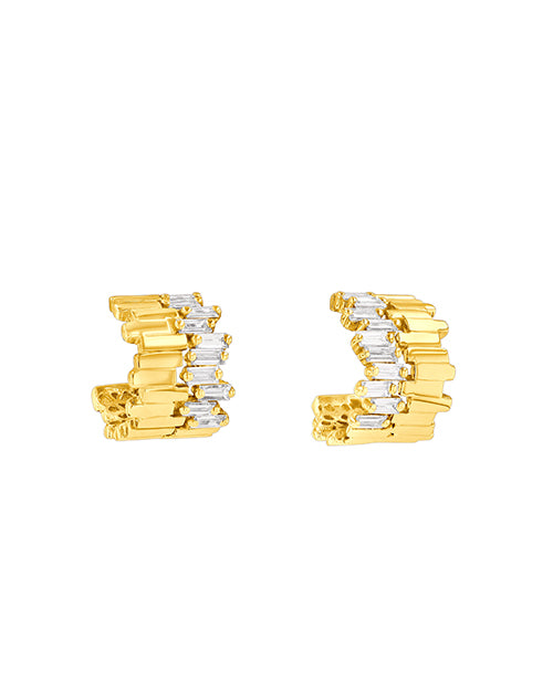 SUZANNE KALAN | Stack Hoops | Gold & Diamond