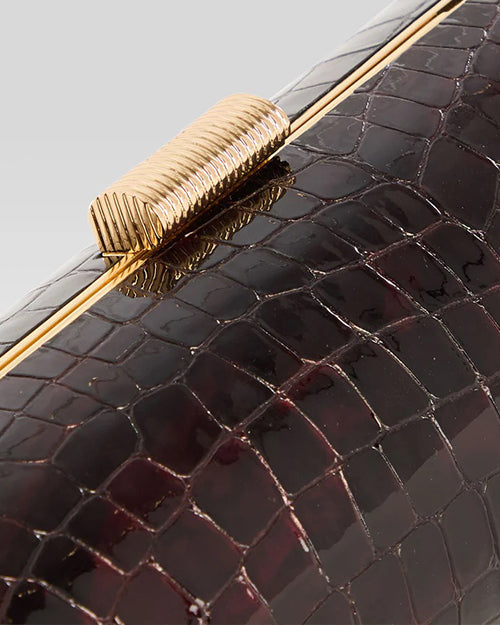 RETROFETE | Gracelyn Clutch | Burgundy Croco