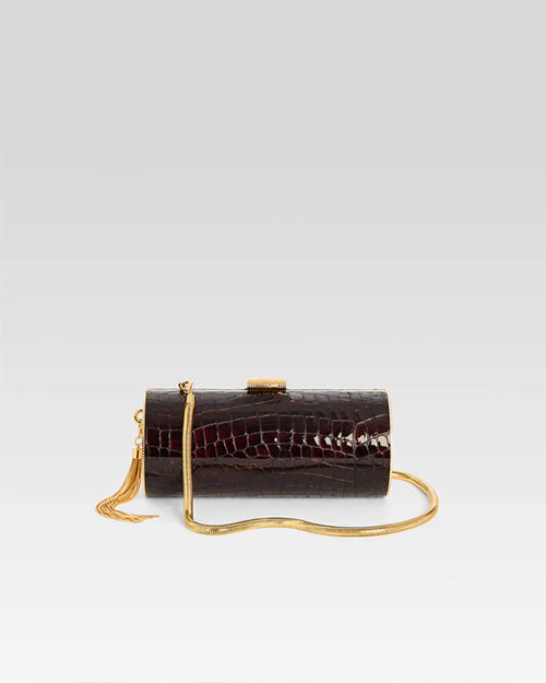 RETROFETE | Gracelyn Clutch | Burgundy Croco