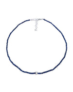 SUZANNE KALAN | Infinite Beaded Rondelle Necklace | Dark Blue & White Gold & Diamond