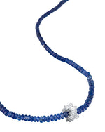 SUZANNE KALAN | Infinite Beaded Rondelle Necklace | Dark Blue & White Gold & Diamond