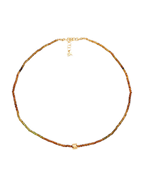 SUZANNE KALAN | Infinite Beaded Rondelle Necklace | Green Tourmaline & Gold