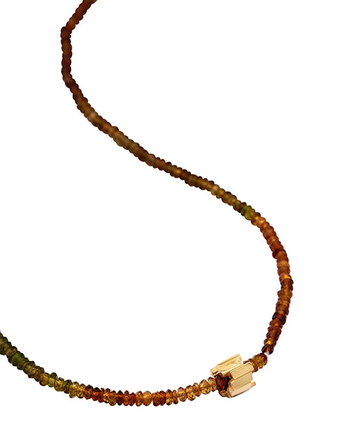 SUZANNE KALAN | Infinite Beaded Rondelle Necklace | Green Tourmaline & Gold