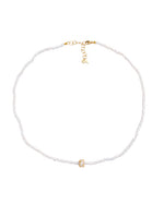 SUZANNE KALAN | Infinite Beaded Rondelle Necklace | White Pearl & Gold