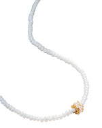 SUZANNE KALAN | Infinite Beaded Rondelle Necklace | White Pearl & Gold