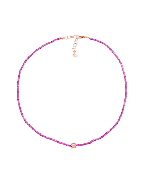 SUZANNE KALAN | Infinite Beaded Rondelle Necklace | Pink & Rose Gold