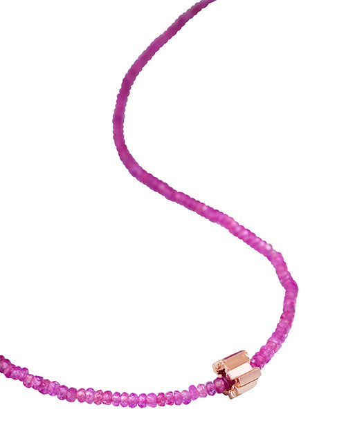 SUZANNE KALAN | Infinite Beaded Rondelle Necklace | Pink & Rose Gold