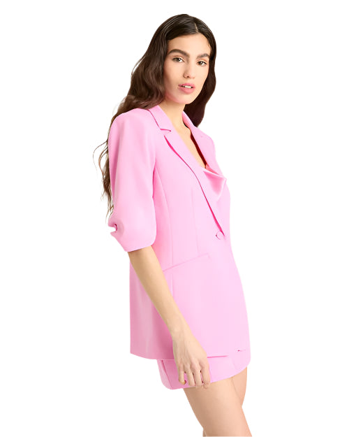 CINQ A SEPT | Short Sleeve Khloe Blazer | Magenta Mist