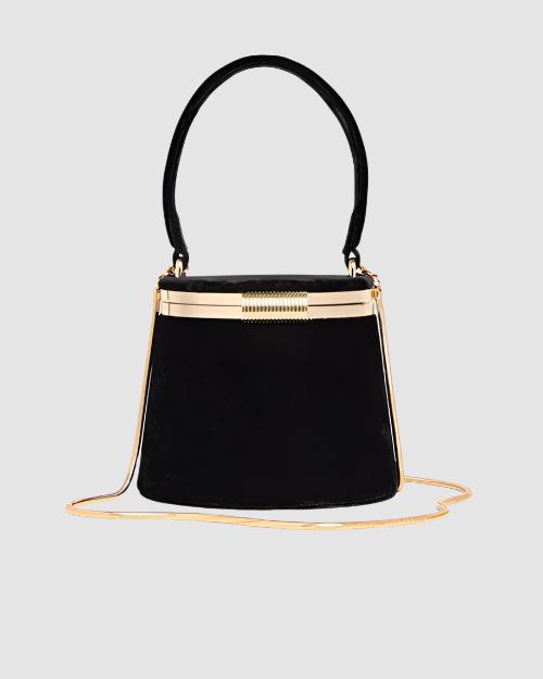 RETROFETE | Lesla Velvet Case Bag | Black