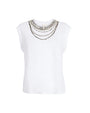 CINQ A SEPT | Layered Necklace Bella Tee | White