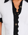 RETROFETE | Lyric knit Top | Optic White & Metallic Black