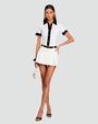 RETROFETE | Lyric knit Top | Optic White & Metallic Black