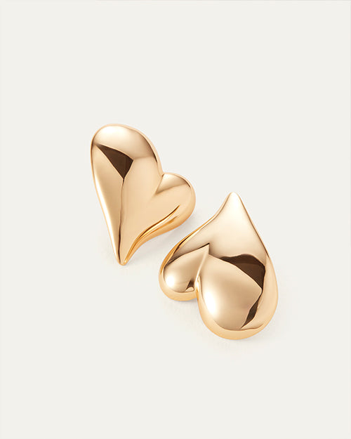 JENNY BIRD | Mega Art Heart Button Earrings | Gold