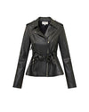 LoveShackFancy | Montine Lamb Leather Moto Jacket | Black