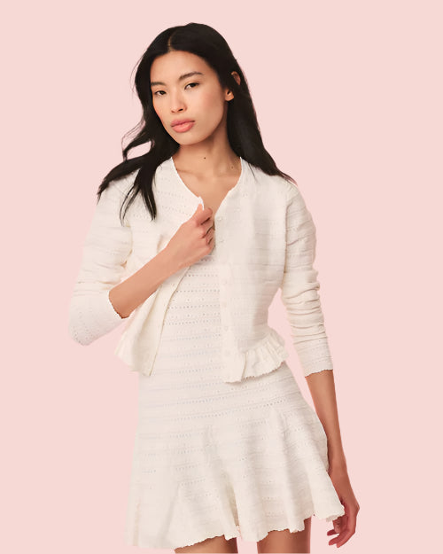 LoveShackFancy | Maryanne Knit Mini Dress | Ivory