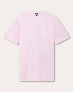 Light pink t-shirt with a crew neckline and short sleeves, with a small, light logo on the left chest area.