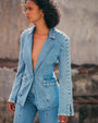 CINQ A SEPT | Studded Milly Jacket | Blue Haze