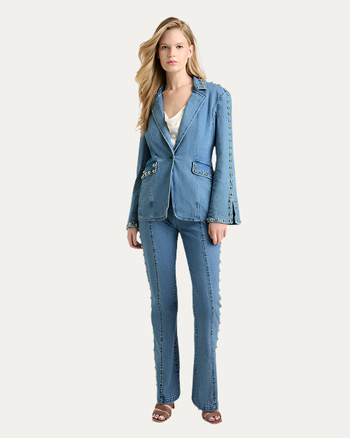 CINQ A SEPT | Studded Milly Jacket | Blue Haze