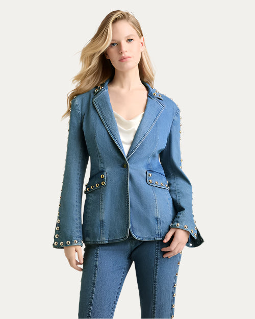 CINQ A SEPT | Studded Milly Jacket | Blue Haze