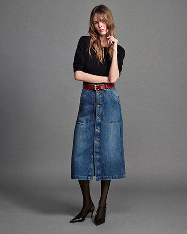 スカート jamANDMARY Fur pocket denim skirt ANDMARY】Fur pocket denim skirt