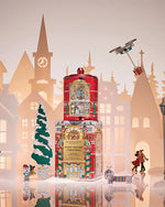 Decorative Christmas candle with cityscape background