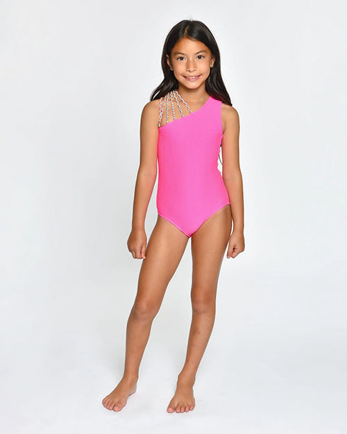 PEIXOTO | Olivia One-Piece Girl's Swimsuit | Pebble Haute Pink