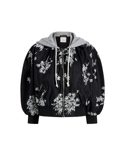 CINQ A SEPT | Wildflower Whimsy Ollie Jacket | Black & Ivory