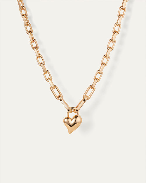 JENNY BIRD | Padlock Heart Pendant Necklace | Gold