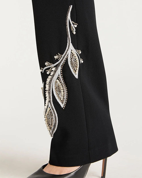 CINQ A SEPT | Metal Paisley Kerry Pant | Black