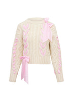 LoveShackFancy | Parson Alpaca-Blend Ribbon Pullover Sweater | Icy Blush