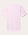 Back view of a light pink t-shirt  short sleeves