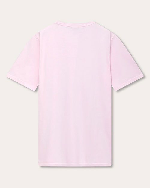 Back view of a light pink t-shirt  short sleeves