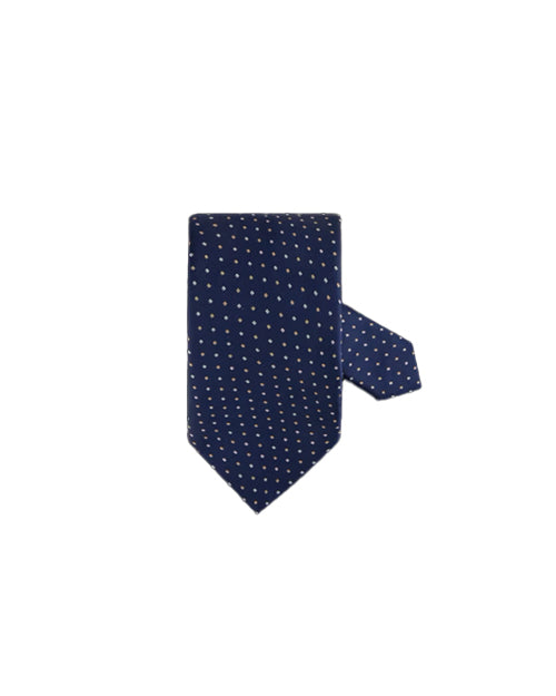 STENSTROMS | Patterned Silk Tie | Navy Blue