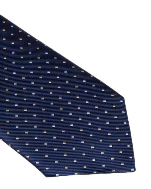 STENSTROMS | Patterned Silk Tie | Navy Blue