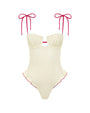 MONTCE | Petal Ruffle One-Piece | Cream Raspberry