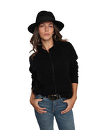 ROMI BASHA | Rhinestone Cashmere Hoodie | Black