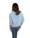 ROMI BASHA | Rhinestone Cashmere Hoodie | Blue