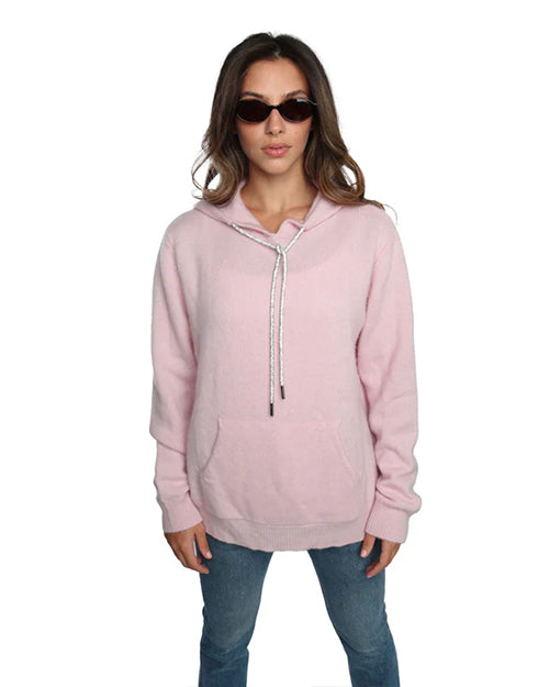 ROMI BASHA | Rhinestone Cashmere Hoodie | Pink