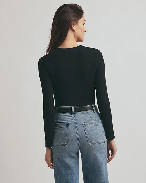 FAVORITE DAUGHTER | The Ribbed Long Sleeve | Black