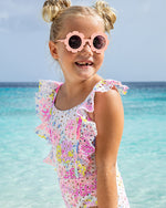 SHADE CRITTERS | Girls Ruffle Sleeve One Piece | Floral Eyelet