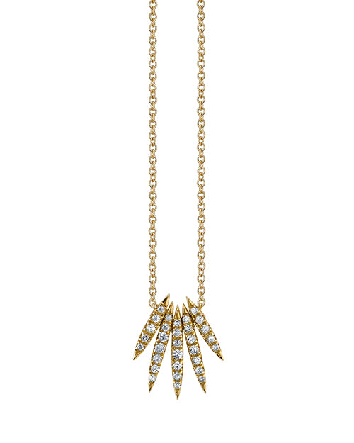 Needle Drop Necklace on white background.