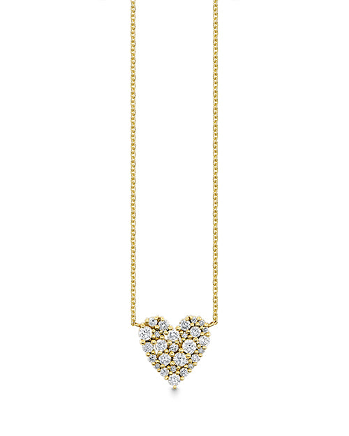 Small Cocktail Heart Necklace on a white background.
