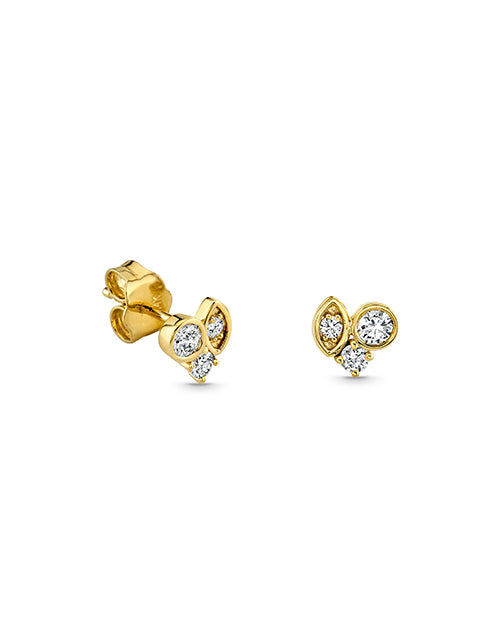Marquise Eye Cluster Stud Earrings on white background.