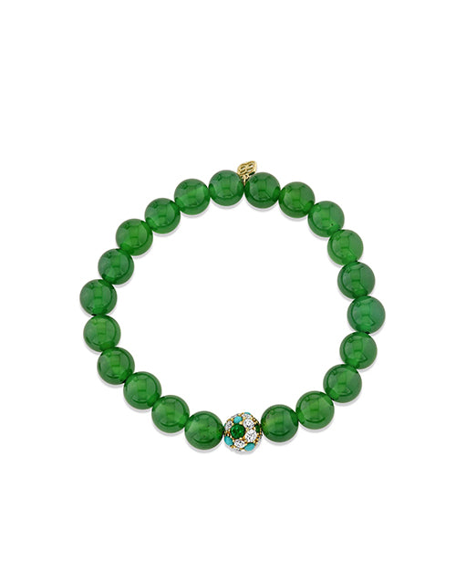 PRE-SALE | SYDNEY EVAN | Cocktail Ball Beaded Bracelet | Green Onyx