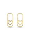 PRE-ORDER | SYDNEY EVAN | Open Heart Long Hoops | Gold & Diamond